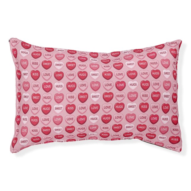 colorful candy Valentine's day heart pattern Pet Bed (Front)