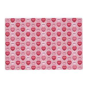 colorful candy Valentine's day heart pattern Placemat