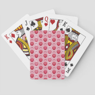 colorful candy Valentine's day heart pattern Poker Cards