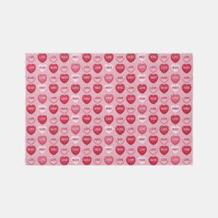 colorful candy Valentine's day heart pattern Rug