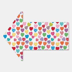colorful candy Valentine's day heart pattern Sign