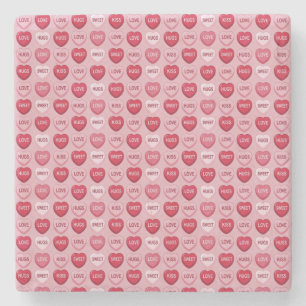colorful candy Valentine's day heart pattern Stone Coaster