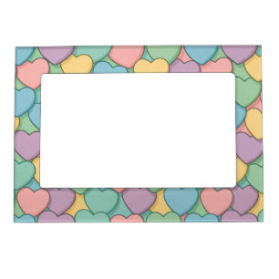colorful candy Valentine's day heart pattern Two-T Magnetic Frame