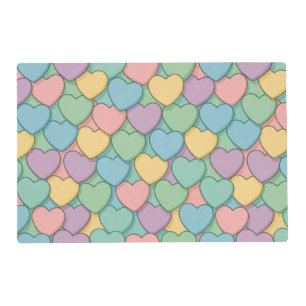 colorful candy Valentine's day heart pattern Two-T Placemat