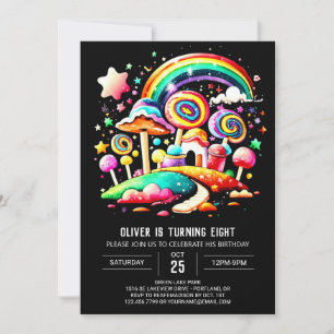 Colorful Candyland Editable Birthday Invitation