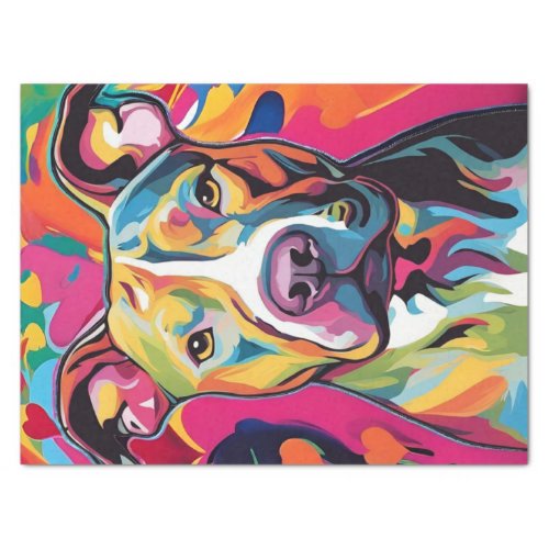 Colorful Canine Chaos A Pop Art Pitbull Tissue Paper