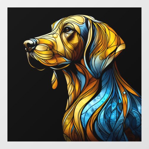 Colorful Canine _ Stained Glass by AI Window Cling