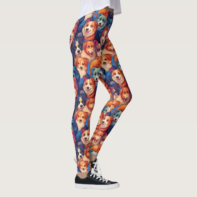 Colorful Canine-Themed Leggings  (Right)