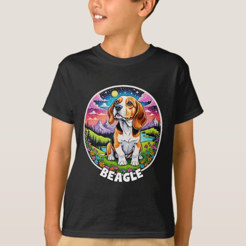 Colorful Canines _ Beagle  T_Shirt