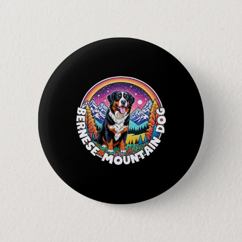 Colorful Canines _ Bernese Mountain Dog  Button