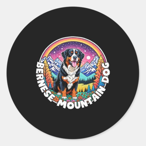 Colorful Canines _ Bernese Mountain Dog  Classic Round Sticker