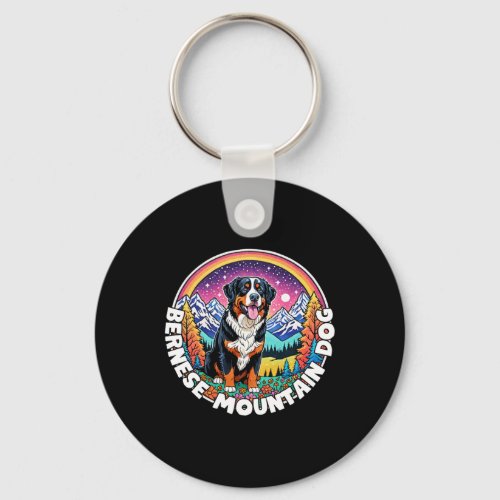 Colorful Canines _ Bernese Mountain Dog  Keychain