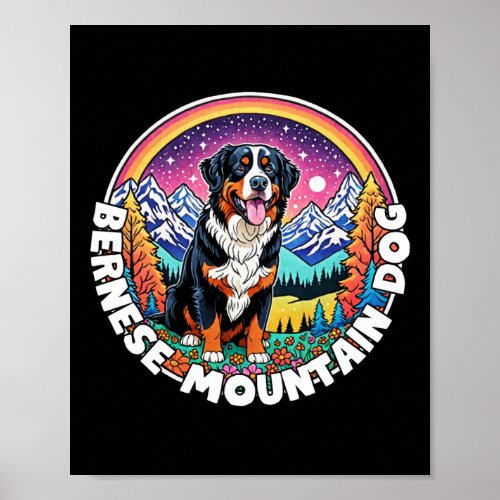 Colorful Canines _ Bernese Mountain Dog  Poster