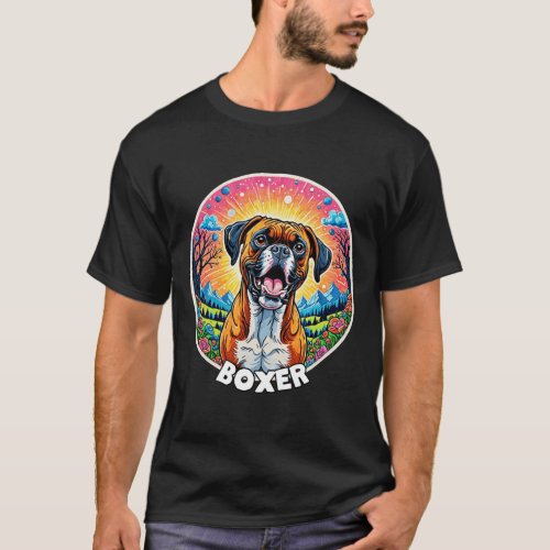 Colorful Canines _ Boxer  T_Shirt