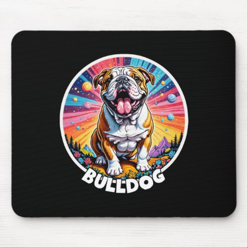 Colorful Canines _ Bulldog  Mouse Pad