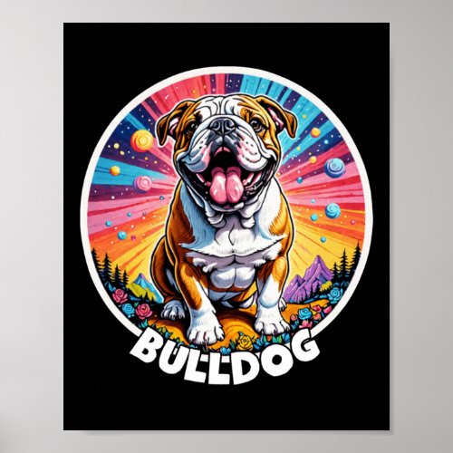 Colorful Canines _ Bulldog  Poster