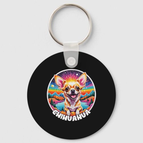 Colorful Canines _ Chihuahua  Keychain