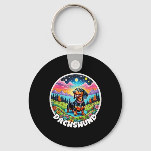 Colorful Canines _ Dachshund  Keychain