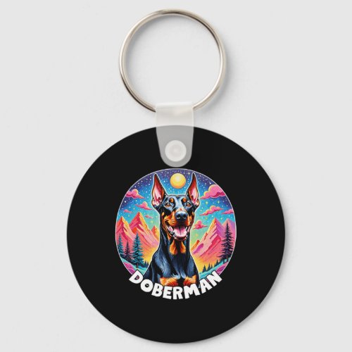 Colorful Canines _ Doberman  Keychain