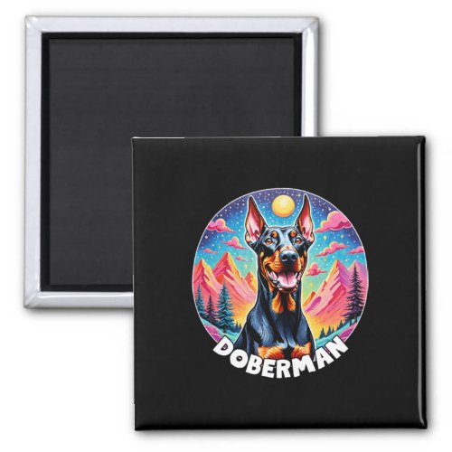 Colorful Canines _ Doberman  Magnet