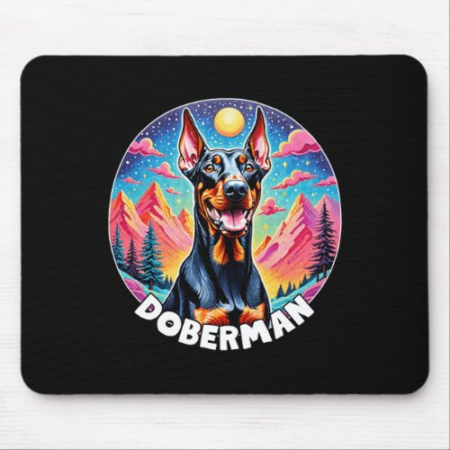 Colorful Canines _ Doberman  Mouse Pad