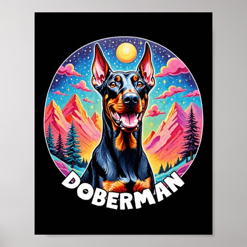 Colorful Canines _ Doberman  Poster