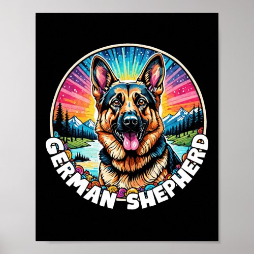 Colorful Canines _ German Shepherd  Poster