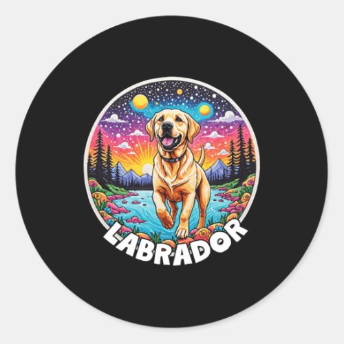 Colorful Canines _ Labrador  Classic Round Sticker
