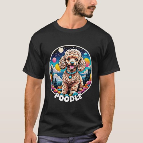 Colorful Canines _ Poodle  T_Shirt