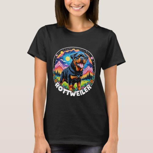 Colorful Canines _ Rottweiler  T_Shirt