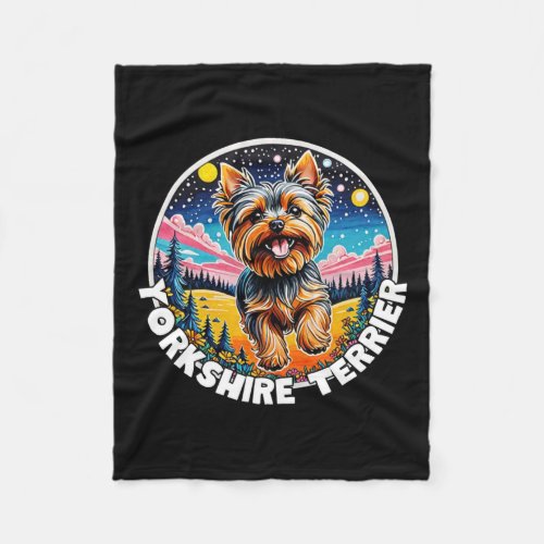 Colorful Canines _ Yorkshire Terrier  Fleece Blanket