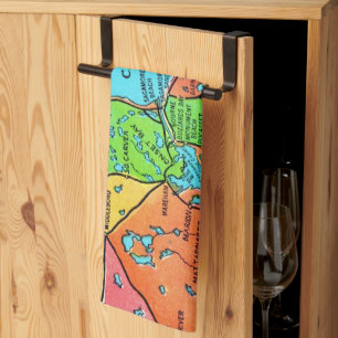 Colorful Cape Cod Map Kitchen Towel
