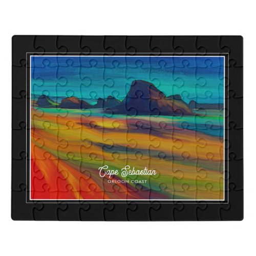 Colorful Cape Sebastian Oregon Coast Art Jigsaw Puzzle