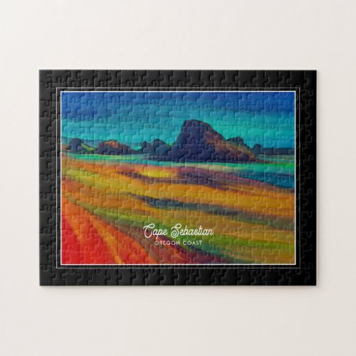 Colorful Cape Sebastian Oregon Coast Art Jigsaw Puzzle