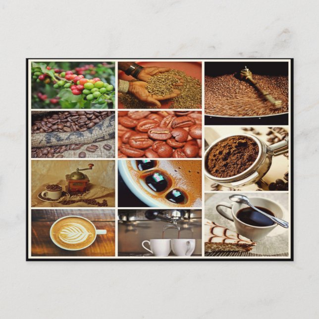 Colorful cappuccino coffee café drink collage postcard (Front)