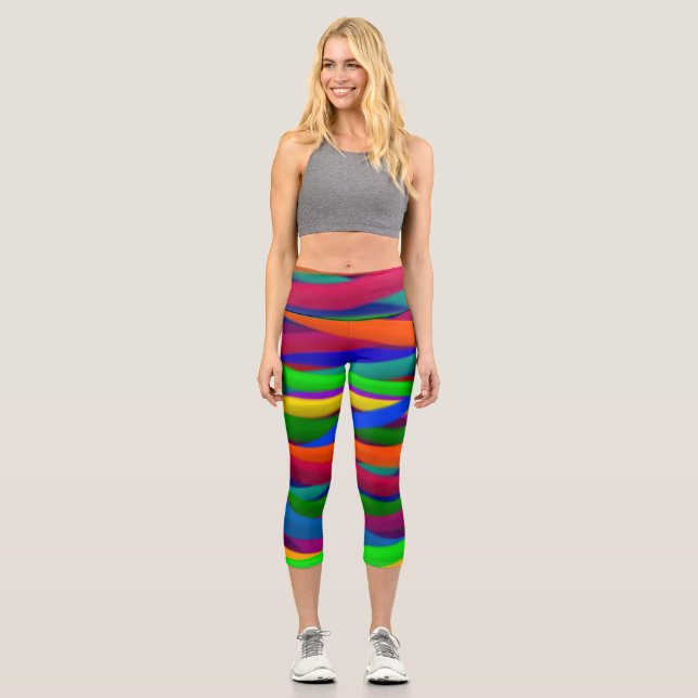 Colorful Capri Cropped 03 Yoga Pants (Front)