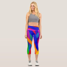 Colorful Capri Cropped Yoga Pants