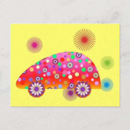 Colorful Car A1a Postcard