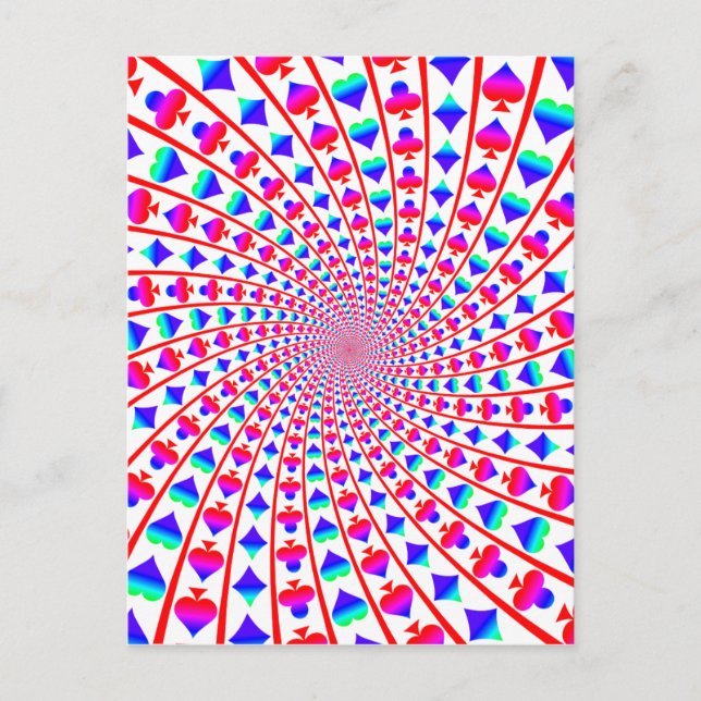 Colorful Card Suits Vortex (Front)