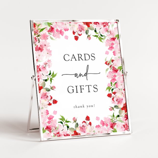 Colorful Cards and Gifts Poster (Red and Pink Roses Poster - Cards and Gifts Poster by Painted Paperie
)