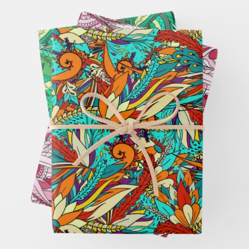 Colorful caribbean Edition  Packpapier Blatt Wrapping Paper Sheets