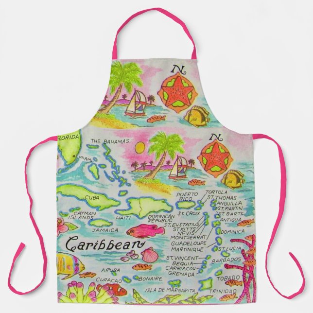 Colorful Caribbean Islands  Apron (Front)