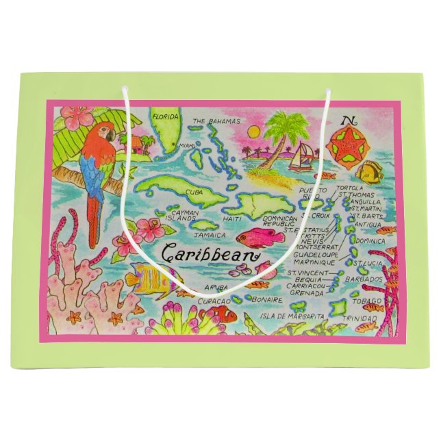 Colorful Caribbean Islands Gift Bag (Front)