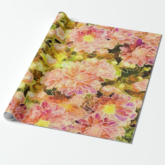 Colorful Carnation gift paper (Unrolled)