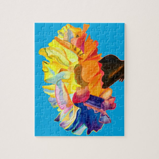 Colorful carnation pop art flower jigsaw puzzle (Vertical)