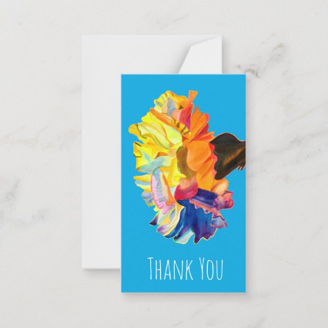 Colorful carnation pop art flower note card (Front)