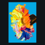 Colorful carnation pop art flower poster<br><div class="desc">Funky watercolour hand drawn colorful carnation flower in neon colors with crazy rainbow hues. Bright and vivid pop art flower.</div>