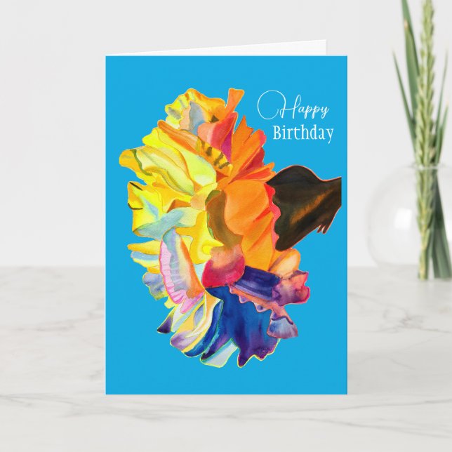 Colorful carnation watercolor flower card (Front)