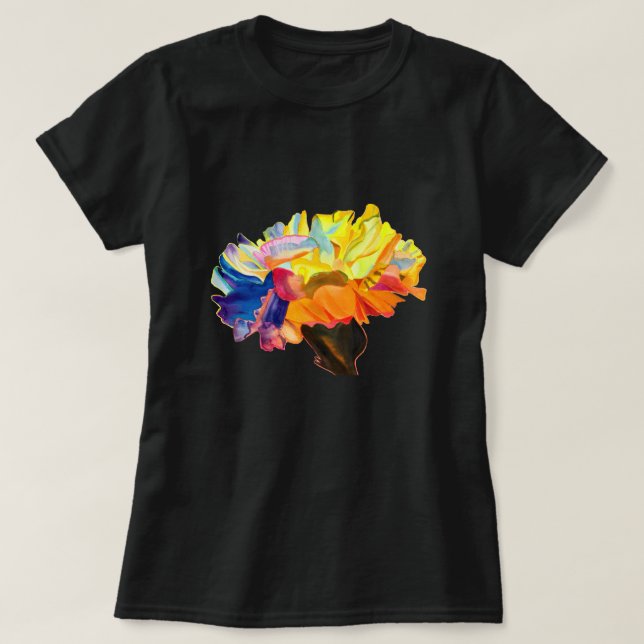 Colorful carnation watercolor flower T-Shirt (Design Front)