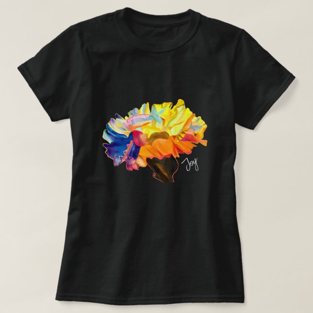 Colorful carnation watercolor flower T-Shirt (Design Front)